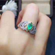 Natural And Real emerald ring ring Free shipping  925 sterling silver Fine jewelry 2024 - buy cheap