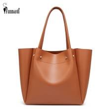 FUNMARDI-Bolso de mano de alta capacidad para mujer, bolsa de mano de cuero PU, de diseño Simple, de trapecio, de marca, informal, WLHB3031, 2021 2024 - compra barato