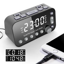 Led Digital Dual Alarm Mirror Clock Bluetooth Bass Speaker Fm Radio 2 Usb Charger Ports Music Player Snooze Temperature 2024 - buy cheap