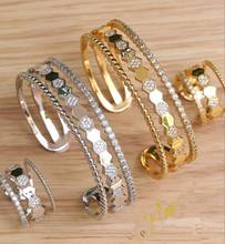 janekelly  luxury Unique African Bangle Ring Set Jewelry Sets For Women Wedding Cubic Zircon Crystal CZ Dubai Bridal Jewelry Set 2024 - buy cheap