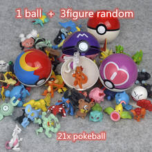 Pokemon Toys Pokeball + 3 Random Tiny Figure Pikachu MoonBall Great Ball Timer Master Ultra GS Pokeball Greninja Childrens Gift 2024 - buy cheap