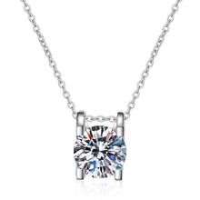 Moda 925 prata esterlina moissanite diamante neckalce prata 6mm solitiare cabeça de touro colares mulher casamento noivado jewery 2024 - compre barato