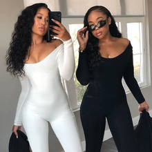 Sexy Sporty Fitness One Piece Outfits Women Jumpsuit Long Sleeve Skinny Workout Rompers Joggers Overalls Elastic Jumpsuit Autumn 2024 - buy cheap