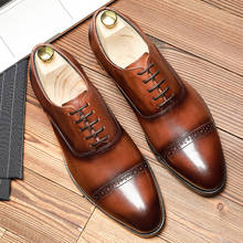 Men leather shoes business dress suit shoes men brand Bullock genuine leather black laces wedding mens shoes Phenkang 2020 2024 - buy cheap