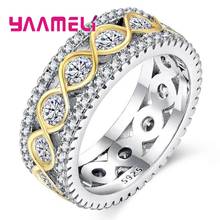 Novo design aaa zircon 925 prata esterlina feminino elegante anéis de noivado encantador anillos mujer presente aniversário bijoux 2024 - compre barato
