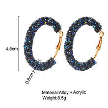 SALE NEW Fashion jewelry versatile hiphop alloy inlay cz earrings from Swarovskis circle handmade beaded crystal earrings 2024 - buy cheap