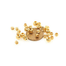 Pulseira redonda com contas requintadas banhada a ouro, colar de contas soltas, acessórios de produção de joias diy, 10 peças 2024 - compre barato