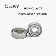 Free Shipping 10PCS ABEC-5 693ZZ 693Z 693 ZZ Bearing 3x8x4 mm High quality Miniature Ball Bearings 619/3ZZ EMQ Z3 V3 Mini 2024 - buy cheap