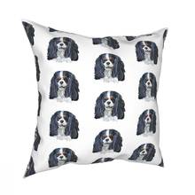 Cavalier King Charles Spaniel Dog Smiling Throw Pillow Cover Polyester Decorative Pillow Novelty Cushion Covers 2024 - buy cheap