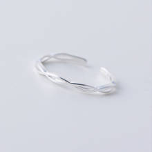 Daiwujan 925 prata esterlina simples geométrica fina aberto anel de dedo estilo coreano twisted tail ring ajustável feminino jóias 2024 - compre barato