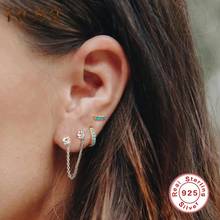 ROXI-pendientes minimalistas de Plata de Ley 925 para mujer, joyería Gril, joyería coreana, Pendientes colgantes de circonita AAA 2024 - compra barato