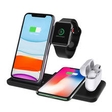 4 in 1 QI Wireless Charger Stand for Apple Watch Series AirPods iPhone X 8 Plus XS Max XR Fast Wireless Charging Base 2024 - buy cheap