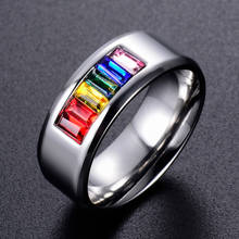 2020 nova europa moda jóias anel feminino de cristal de swarovskis zircônio-embedded titânio anel de aço para mulher 2024 - compre barato