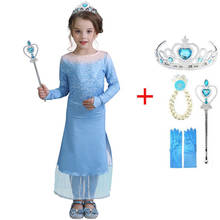 Vestido de princesa para niñas, disfraz de Anna y Elsa 2, Vestidos de fiesta para niños, Reina de la nieve, Elsa, para cumpleaños, Vestidos de princesa 2024 - compra barato