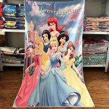 Toalha de banho para crianças e bebês, princesas da disney, respirável, macia, para meninas e adultos, cinderela, branca de neve, rapunzel, presente de praia 2024 - compre barato