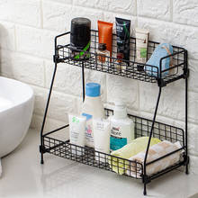 Double Layer Iron Kitchen Storage Rack Wire Spice Organizer Metal Cosmetic Makeup Basket Holder Dish Drainer Bathroom Desk Shelf 2024 - buy cheap
