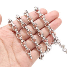 7mm width Square Rolo Stainless Steel box Chains for DIY Jewellery carft making steel color 2024 - buy cheap