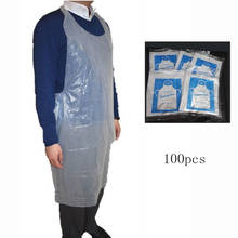 100pcs/set Clear Poly Disposable Aprons Salon Apron Waterproof Gowns For Cooking Serving Painting Picnic Household Daily Supplie 2024 - buy cheap