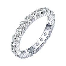 Новый дизайн, серебряные ювелирные изделия с фианитом, инкрустация вечностью, цирконий, уникальная форма, кольцо для женщин, обручальное кольцо 2024 - купить недорого