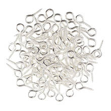 100pc cor de prata parafuso olho pinos achados para argila jóias resina grânulos 10x4mm hoop 2024 - compre barato