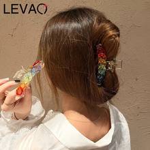 LEVAO-Pinzas geométricas de plástico para el pelo para mujer, pinzas grandes para el pelo, Color sirena, transparentes, accesorios para el cabello, 2021 2024 - compra barato