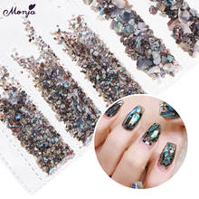 Monja 6 Grid/Pack Nail Art Glitter Natural Seashell Stone Irregular Broken Thin Flakes 3D DIY Shell Decoration Accessories 2024 - buy cheap