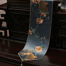 Corredores de mesa bordados con ventilador plegable, cubiertas de mesa de estilo chino de alta calidad, tela de decoración para armario de zapatos y mesa de té 2024 - compra barato