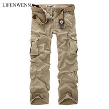 LIFENWENNA Autumn New Cotton Cargo Pants Men Casual Multi-pocket Tactical Trousers Work Mens Trousers Overalls Pantalon Homme 2024 - buy cheap