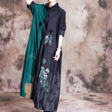 New Arrival 2020 Vintage Robe Chinese Dress Qipao Turtleneck Print Maxi Ethnic Style Vestidos Chinese Style Clothing Women 11787 2024 - buy cheap