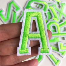 Parche para coser letras de Color verde para ropa de niños, bolsas, apliques bordados del alfabeto, parches de letras con nombre para planchar, 1 ud. 2024 - compra barato