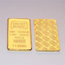 Alta Qualidade do Credit suisse bullion bar banhado a ouro Fino. 999 50 pçs/lote dhl Frete grátis 2024 - compre barato