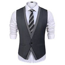 Grey Plain Men's Waistcoat One Button Groom Vests Business Suit Vest Slim Fit Mens Vest Custom Made Formal Party Vest 2024 - buy cheap