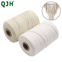 2mm x 160m Natural Beige Soft Cotton Cord Rope Craft Macrame Artisan String DIY Handmade Tying Thread Cord Rope 2024 - buy cheap