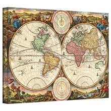 1730 Map of the World Gallery  Wall Art Print Painting On Canvas Solar System Painting Wall Pictures for Living Room Home Decor 2024 - buy cheap