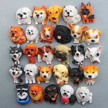 Figuras de resina de Bulldog siberiano, Husky Pug, Chihuahua, modelo de cachorro Kawai Zakka, pegatinas magnéticas para decoración del hogar 2024 - compra barato