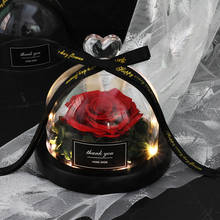 Regalo de San Valentín, regalo eterno de flores, creativo, cumpleaños, boda, caja de regalo romántica en forma de rosa, Funda de cristal 2024 - compra barato