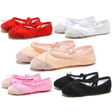 soft black red white pink flat teacher kids ballet shoes for girls women ballet shoes children canvas 2024 - buy cheap