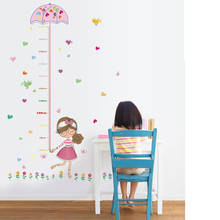 Pegatinas de pared de dibujos animados para niñas, regla de altura, medida, habitación de niños, guardería, decoración de fiesta, póster Mural artístico 2024 - compra barato