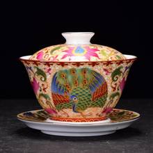 Jingdezhen Porcelain Gaiwan Enamel Hand-Painted Peony Tea Bowl with Saucer Lid Kit Master Tea Cup Tureen Teaware Drinkware 2024 - buy cheap