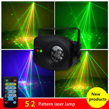 52 efeito de teste padrão estrela natal projetor laser led luz colorida rotativo estágio controle de som ligh disco dj clube bar ktv família 2024 - compre barato