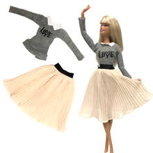 NK-Conjunto de ropa de muñeca hecha a mano para niños, Camisa + falda, vestido, accesorios de casa de muñecas Barbie, juguete 04A DZ, 1 ud. 2024 - compra barato