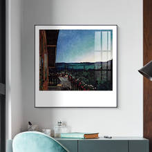 Pintura em tela e arte de parede para sala de estar e quarto, harald sohlberg, quadrada, retrô, decoração de paisagem, retrô 2024 - compre barato