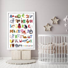 The ABC Premium Poster Alphabet Learning Wall Art Canvas Painting Children Posters Prints For Nursery Kids Room Home Decoration 2024 - buy cheap