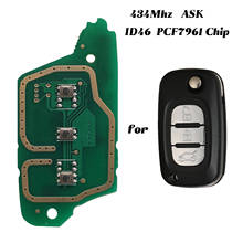 jingyuqin 3 Button 434Mhz ASK Remote Car Circuit Board ID46 PCF7961 Chip Fob For Renault Clio III Clio 3 Master Twingo 2006-2016 2024 - buy cheap