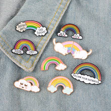 Conjunto de broche criativo em arco-íris para mulheres, broches em liga metálica com colarinho e pinos esmaltados, acessórios para joias 2024 - compre barato