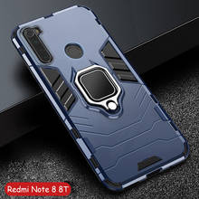 Capa anti-choque para xiaomi redmi note 8 t, capa de metal com anel e suporte para celulares 2024 - compre barato