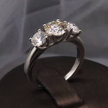 High quality 18K White Gold Moissanite Ring Round excellent Cut 2ctw Anniversary Engagement Wedding ring 2024 - buy cheap