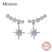 Modian Dazzling CZ Stars Stud Earrings for Women Charm 100% 925 Sterling Silver Rose Gold Color Fashion Jewelry Orecchini 2024 - buy cheap