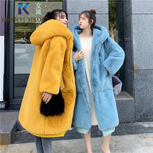 Winter Coat Women Faux Rabbit Fur Coat Luxury Long Hooded Fur Jacket Loose Thick Warm Overcoat Female Plus Size Plush Coats 2024 - buy cheap