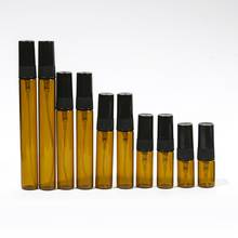 50pcs 2ml 3ml 5ml 7ml 10ml Portable Amber Glass Refillable Perfume Bottle With Black Spray Empty Parfum Cosmetic Vials Atomizer 2024 - buy cheap